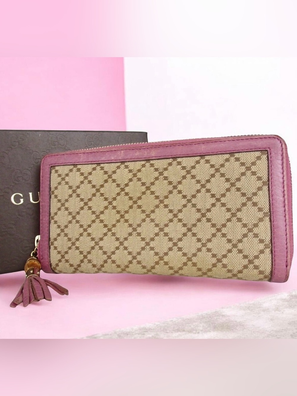 GUCCI Diamanté Bamboo Zip Around Wallet 😍💗 - Picture 2 of 16
